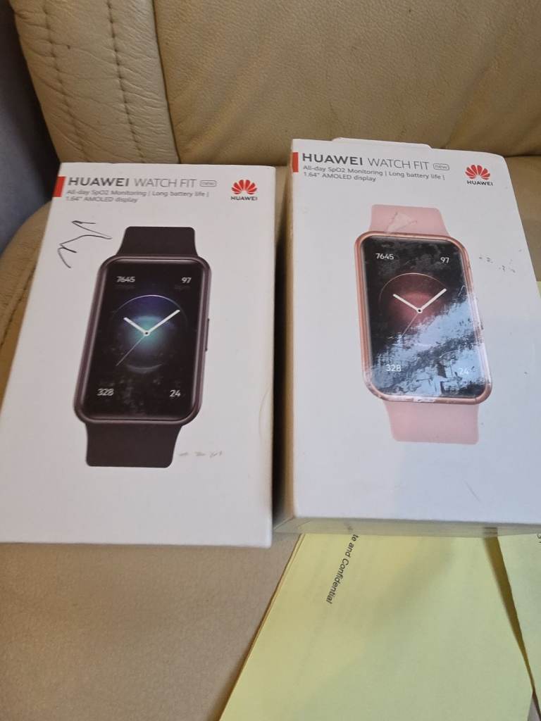 Huawei Watch Fit Smartwatches – Black & Pink – Excellent Condition