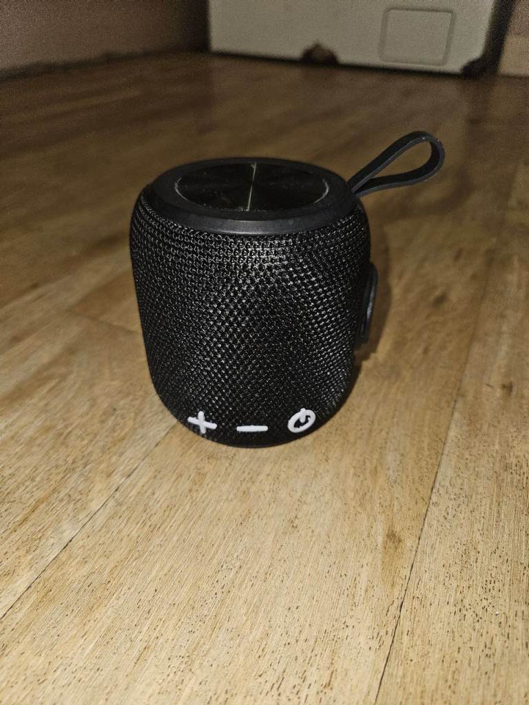 Compact Black Portable Bluetooth Speaker with Handle
