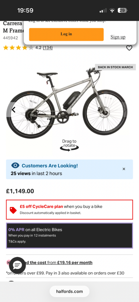 Men’s electric mountain bike 
