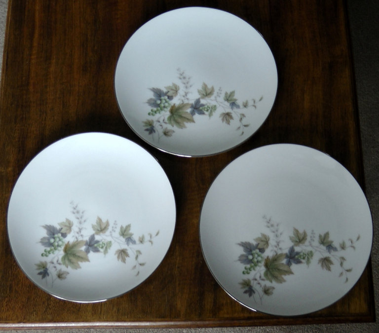 3 x Royal Ceramics RC / Noritake Salad Plate in the Deauville 764 Pattern - 21 cm