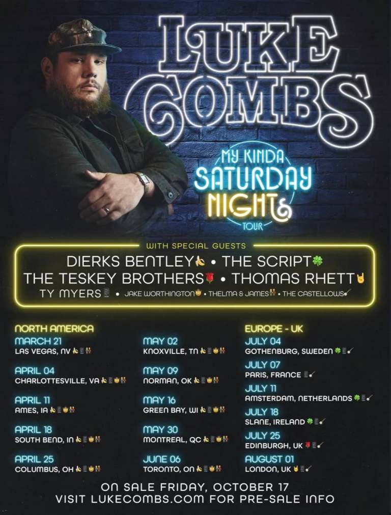 2 x Luke Combs Standing Tickets (24th July)