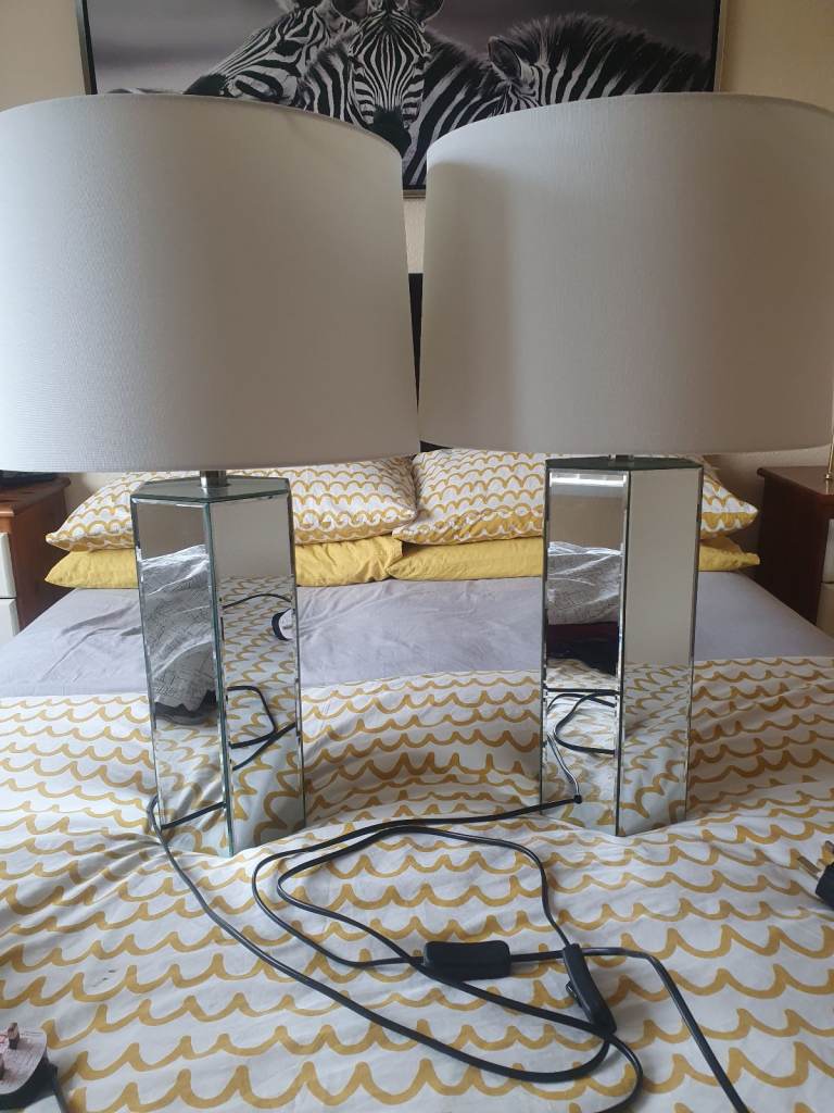 image for Two tall mirror lamps in mint condition