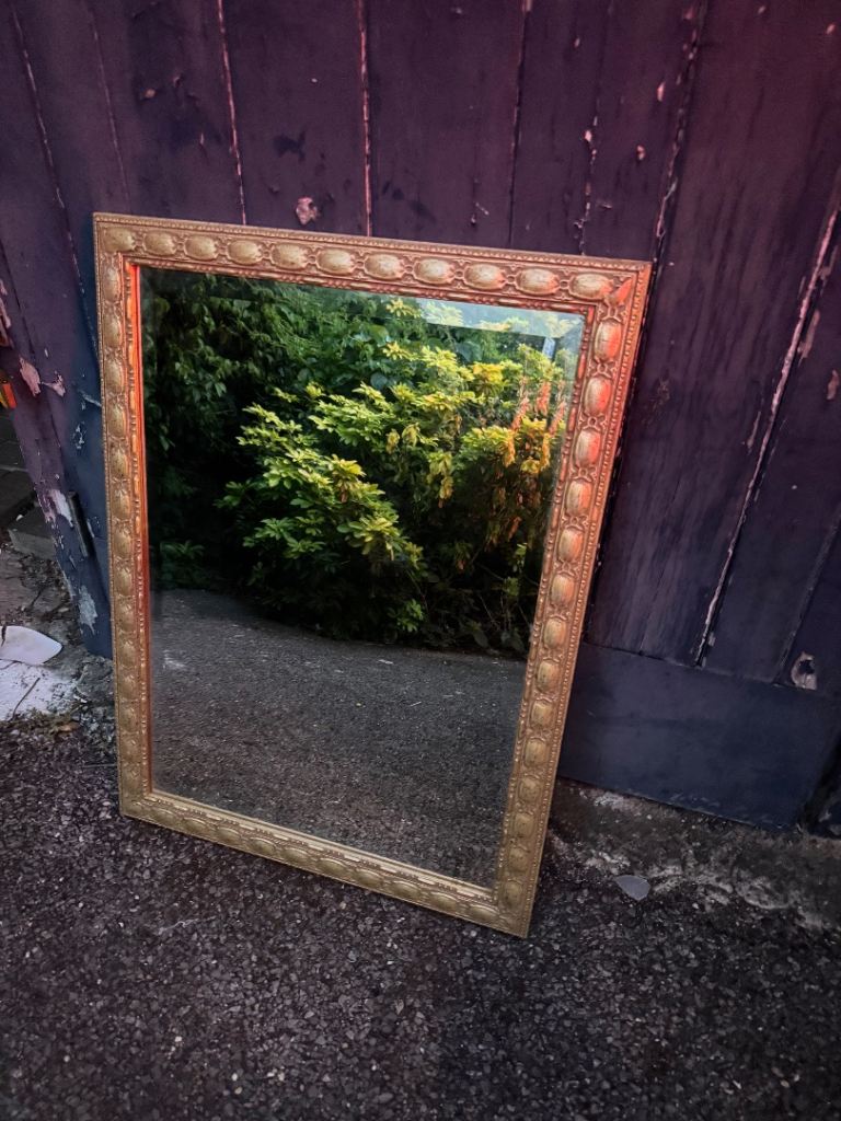 Gold Framed Rectangular Wall Mirror