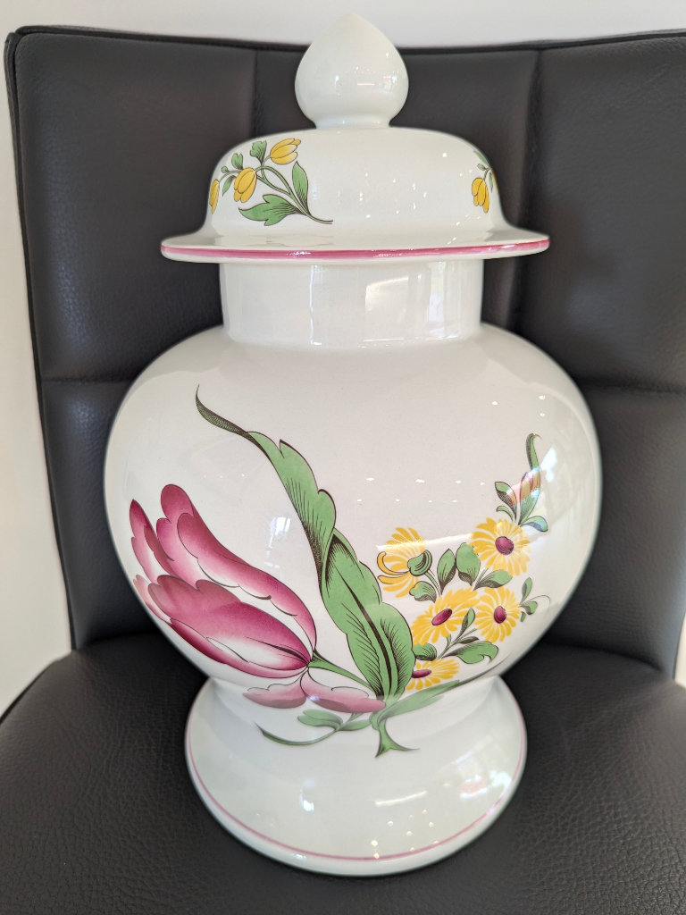 SPODE MARLBOROUGH SPRAYS CERAMIC GINGER JAR WITH LID FLORAL DESIGN 36cm HIGH