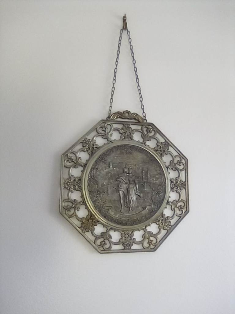 Metal decorative hanging plaque, bought in West Germany.