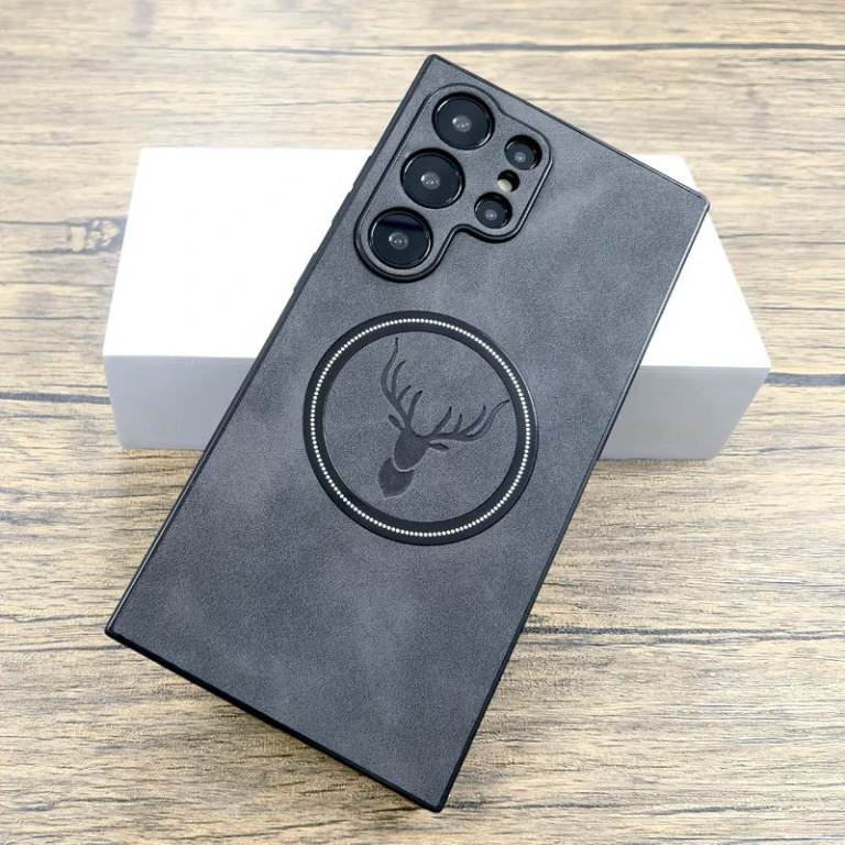 Retro Faux Leather Case For Samsung Galaxy S25 S24 S23 S22 S21  Magsafe Charge Cover