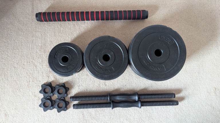 New weight set: 4x2.5 kg, 4x1.25 kg, 4x0.75 kg