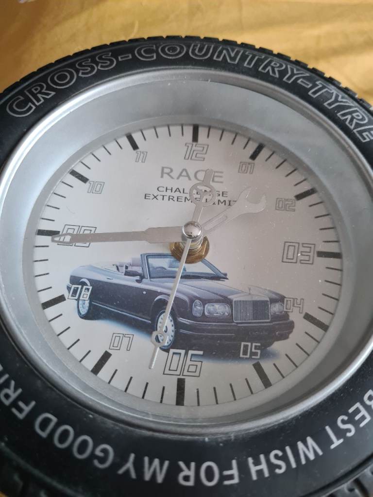 New Racing Tyre Clock with Spare Tyre Stand