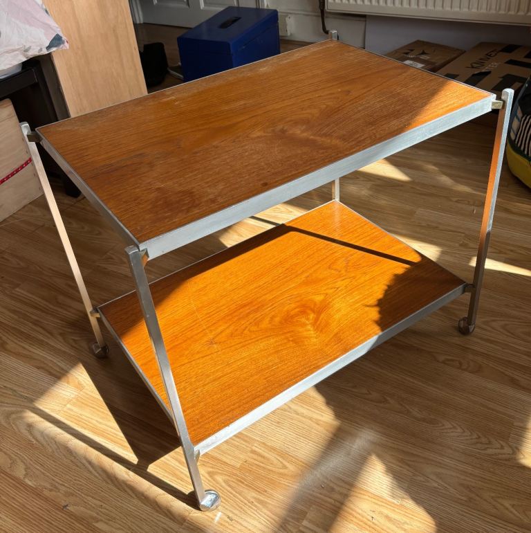 Vintage Mid-century Teak Drinks Trolley / Bar Cart 