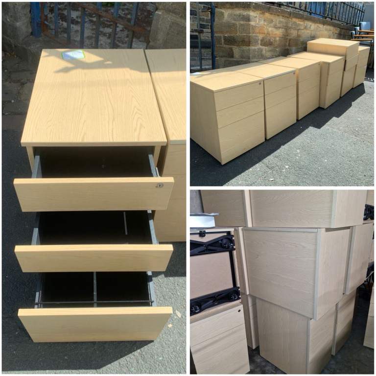 3 drawers under desk pedestal in excellent condition (10 available)