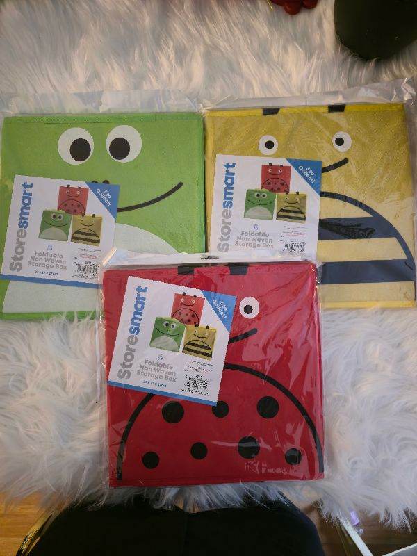 New Storesmart Foldable Non-Woven Storage Boxes - Frog, Bee, Ladybug