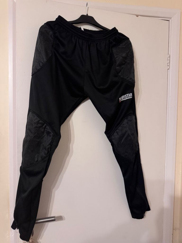 Derbystar Black Polyester Goalkeeper Trousers – Good Condition