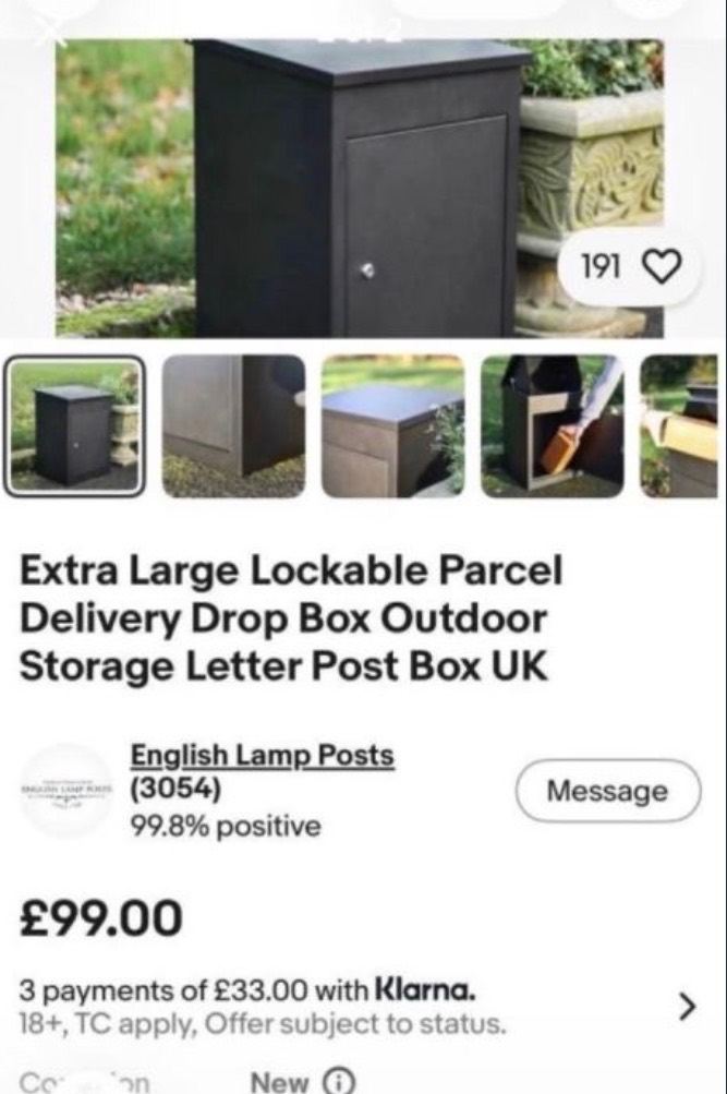 Brand new black parcel box, never used / RRP £100