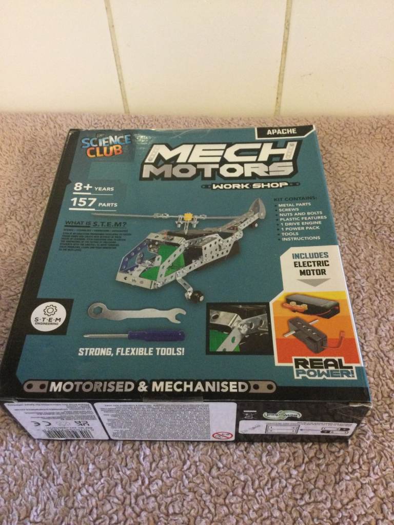New Meccarno style construction kit for helicoptor. Tools, instructions, motor etc included.