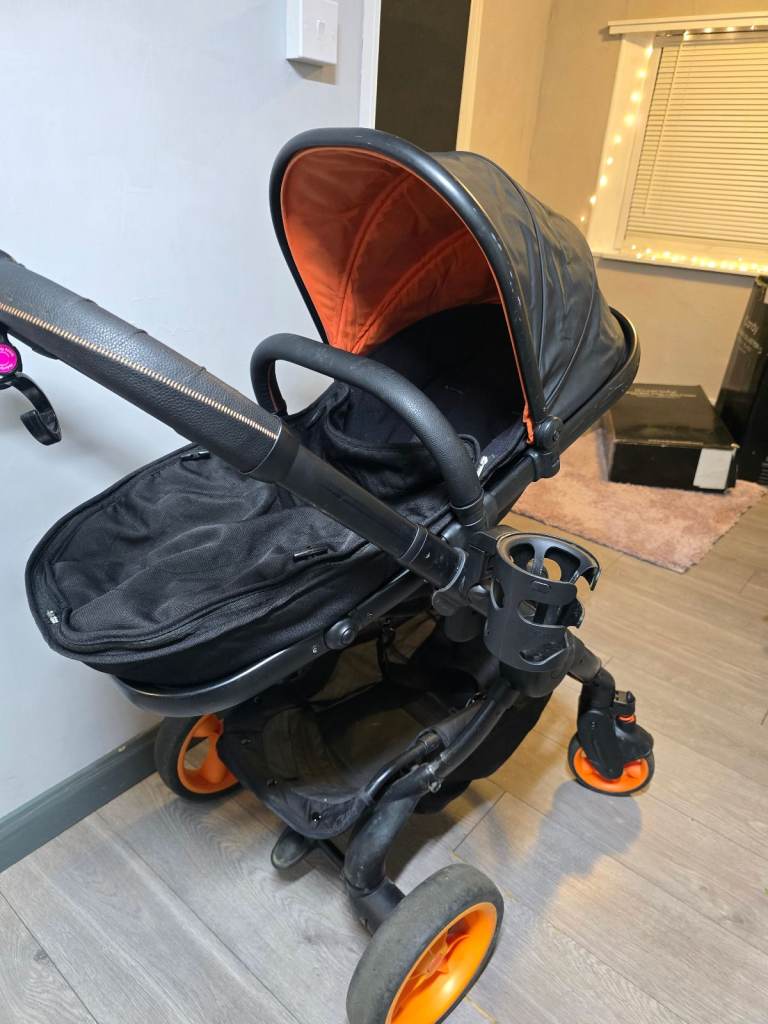 iCandy designer collection Peach-Black Carrycot & Pushchair Combo