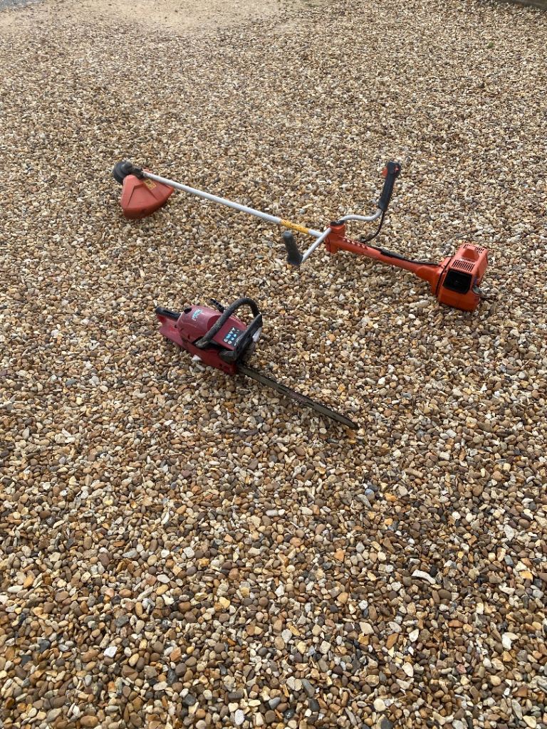 Husqvarna strimmer and petrol chainsaw