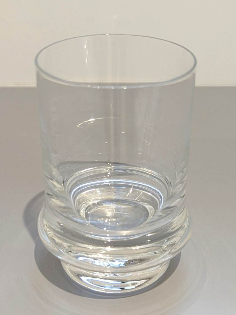 KEUCO APOLLO 2 GLASS TUMBLERS CHROME HOLDER GOLD TRIM 14cm W x 11cm D x 9.5cm H