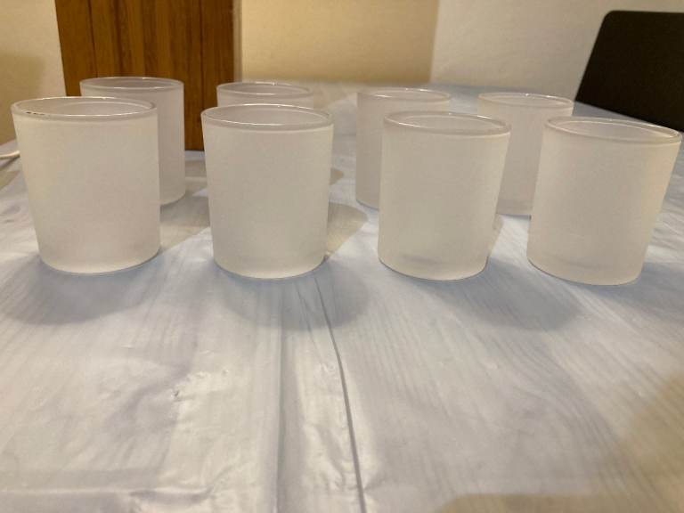 Frosted Glass Candle Holder- good for weddings