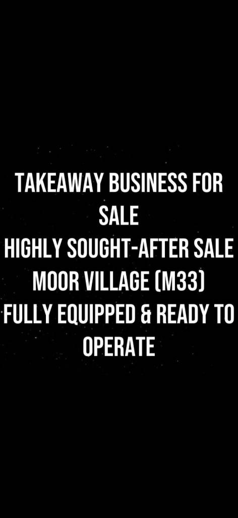 Takeaway for sale M33 Area