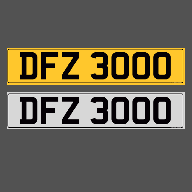 DFZ 3000 - Dateless Registration Number Plate