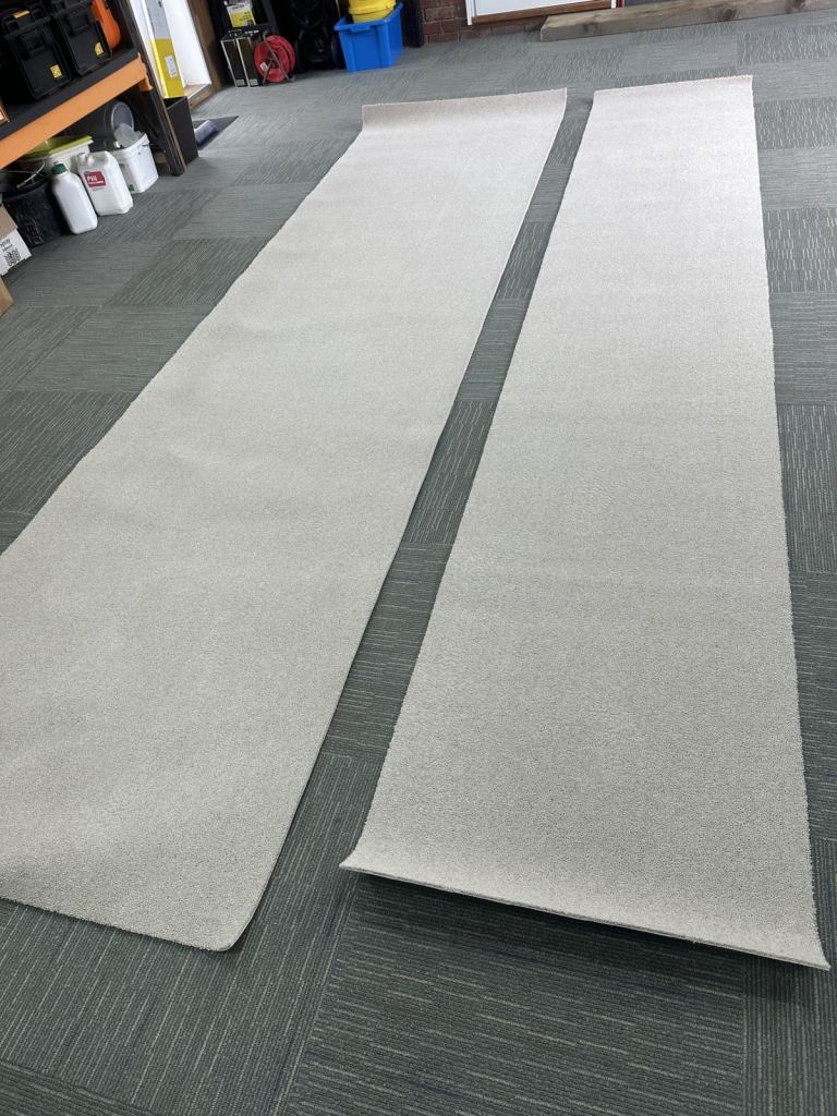 2 pieces wool carpet runners light beige fleck Brand New