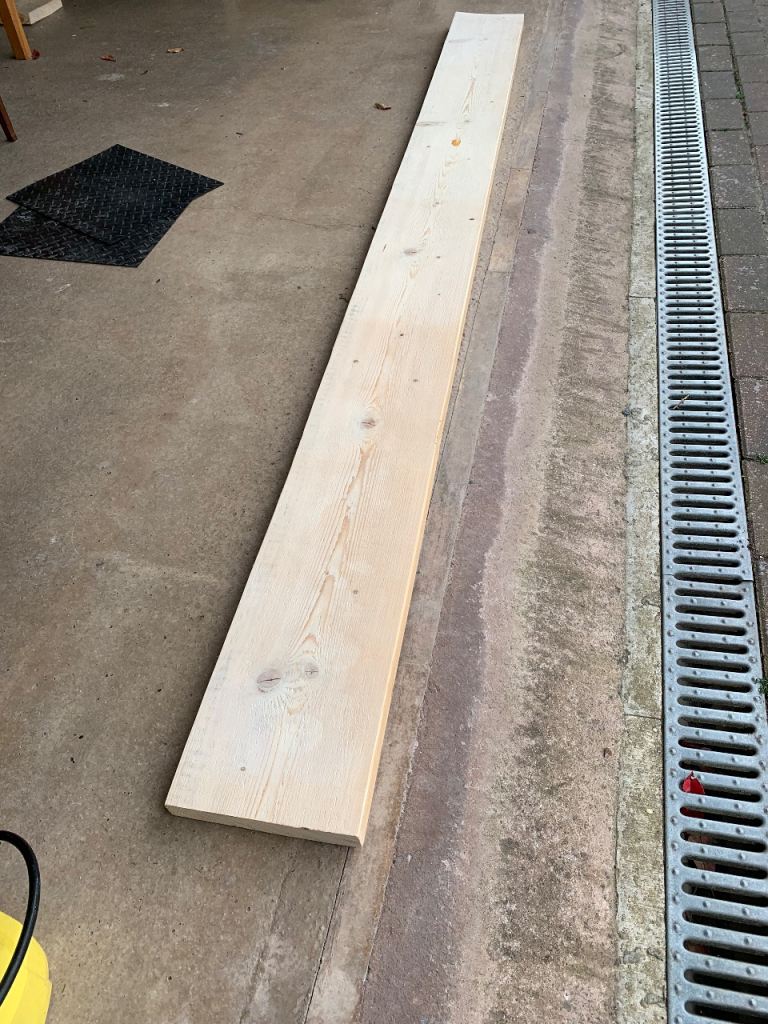 Recycled scaffold planks for shelving