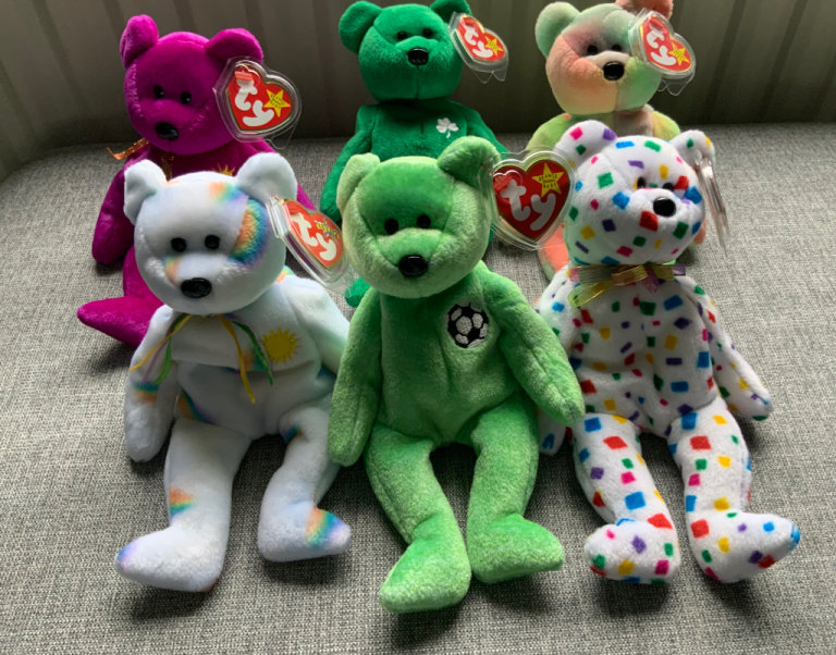 Two Ty Beanie Babies Peace and Kicks