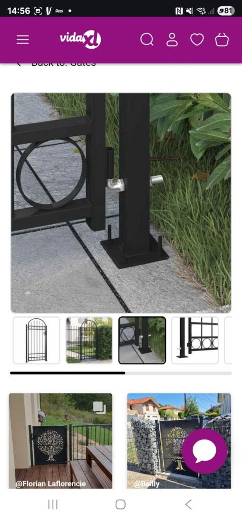 BLACK Fence Gate with Arched Top