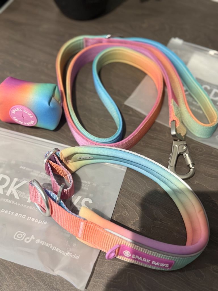 Spark Paws Pastel Martingale Collar Dog Set BN