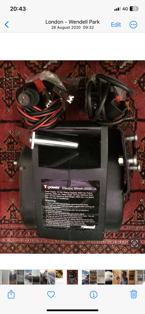 Electric winch 2 tons 