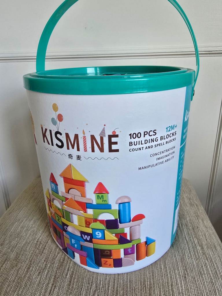 Kismine 100 PCS Wooden Building Blocks - As Good As New