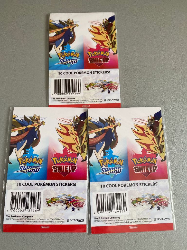 New Pokemon Sword & Shield Stickers - 10 Cool Stickers per Pack