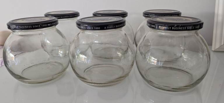 Opies Balloon Shaped Glass Jars