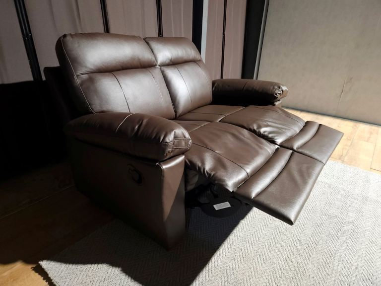 New Unused 2 Seater Recliner Sofa - Brown.