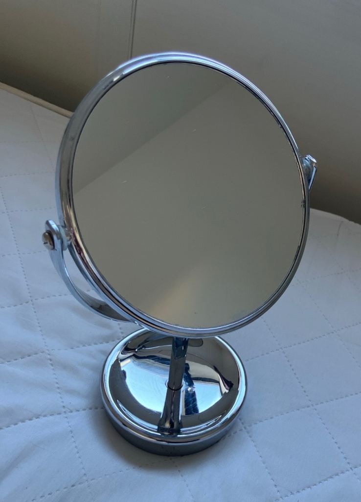 Chrome Round Double-Sided Vanity Mirror – Magnifying Makeup Mirror