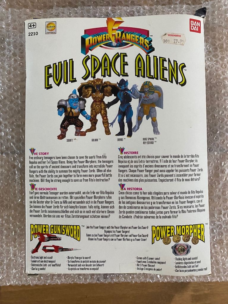 Vintage 1993 Bandai Mighty Morphin Power Rangers Evil Space Aliens Baboo 2210