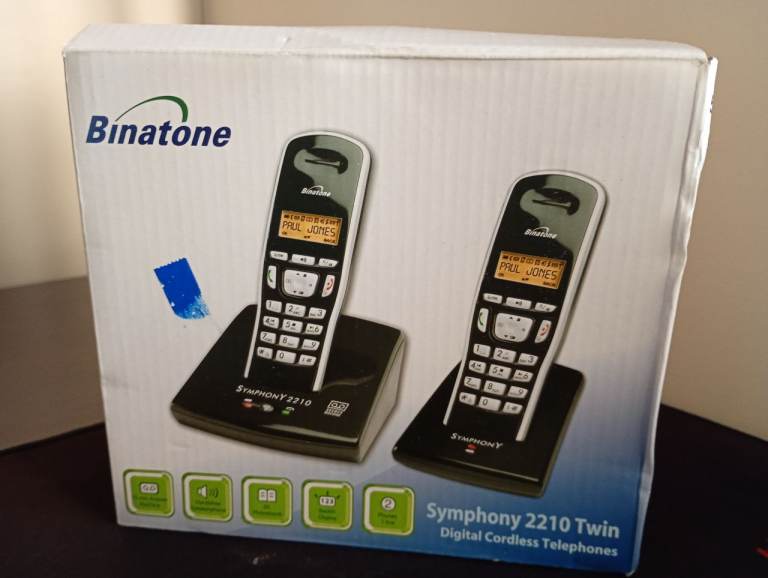 Binatone Symphony 2210 Twin Digital Cordless Telephones - NEW IN BOX.