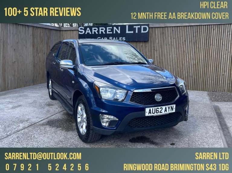 2012 Ssangyong Korando Sports 2.0D EX Auto 4WD Euro 5 4dr PICK UP Diesel Automatic