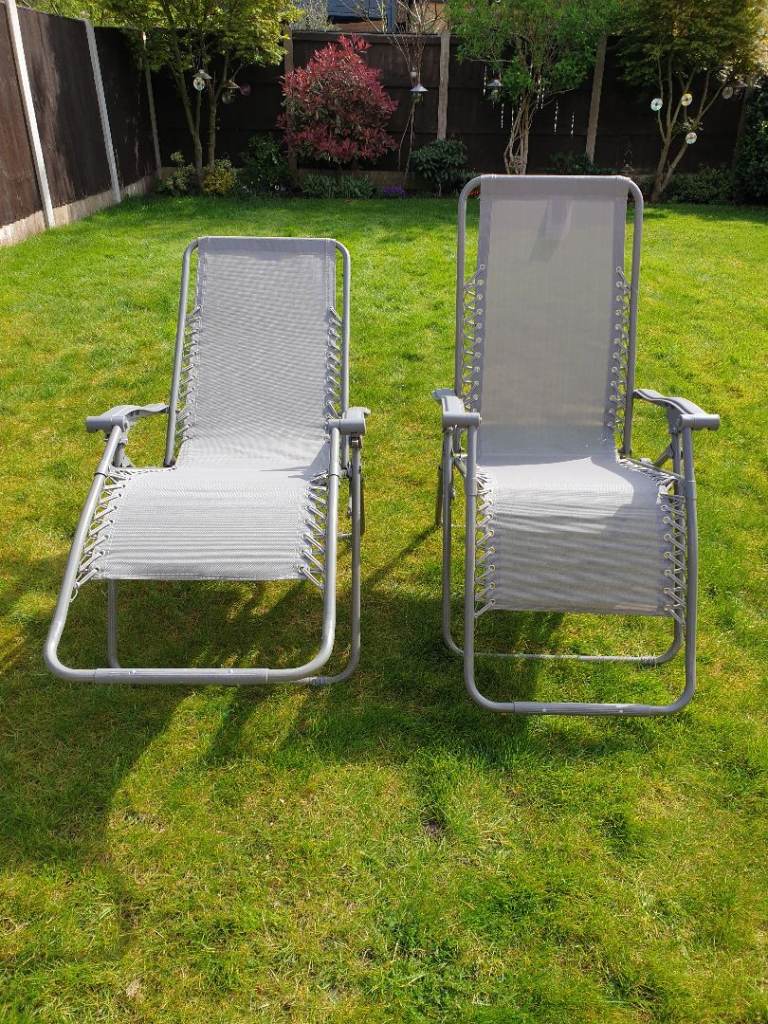Two B&Q Garden Sun Loungers For Sale