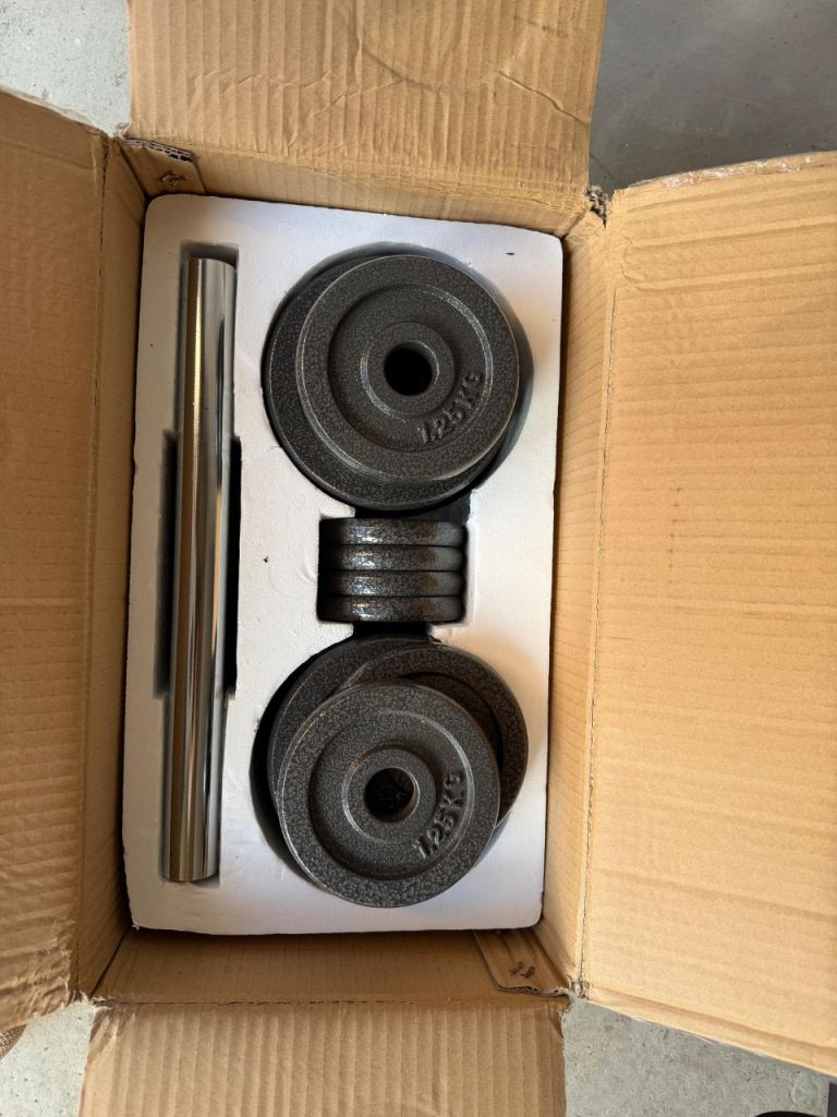 30KG Adjustable Dumbbell Set AMONAX Cast Iron Weights Spinlock Dumbbells Home Gym Weight Set