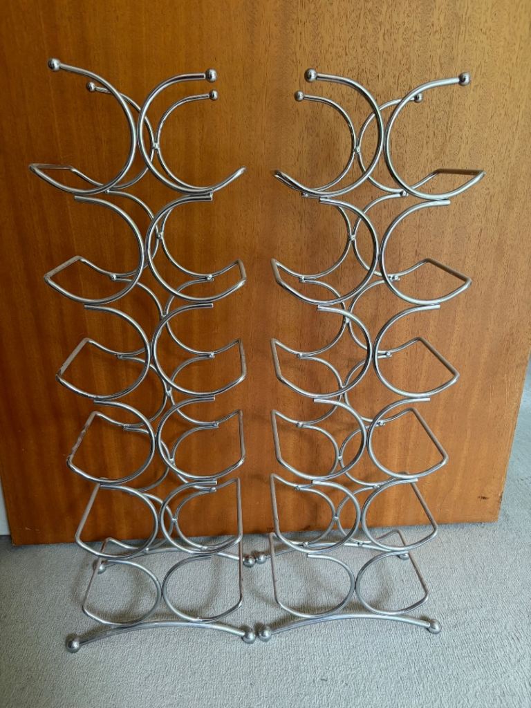 Pair of Chrome Wine Racks – Good Condition