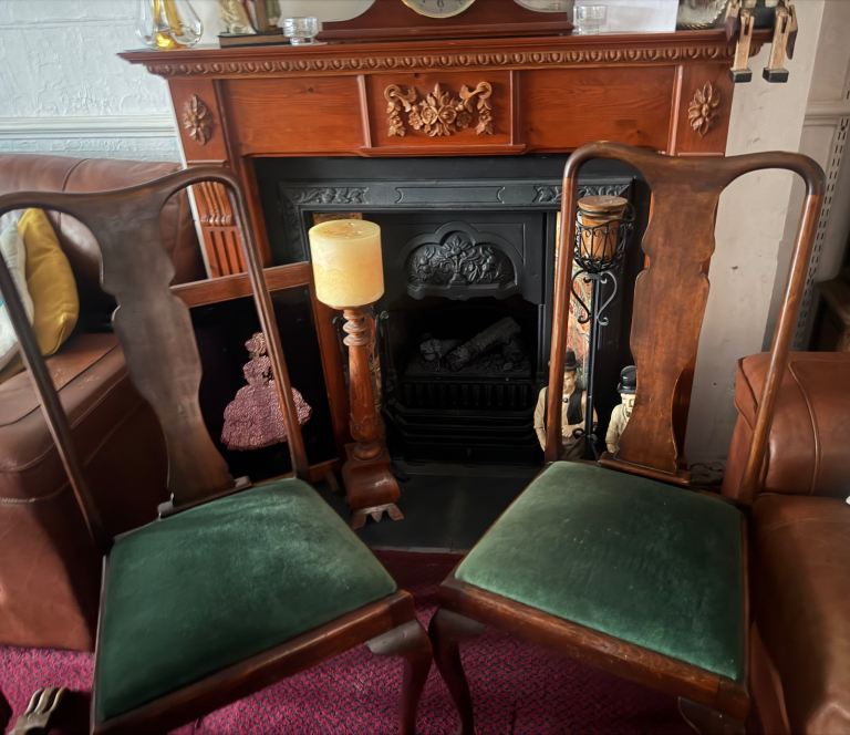Antique vintage Georgian chairs x2 