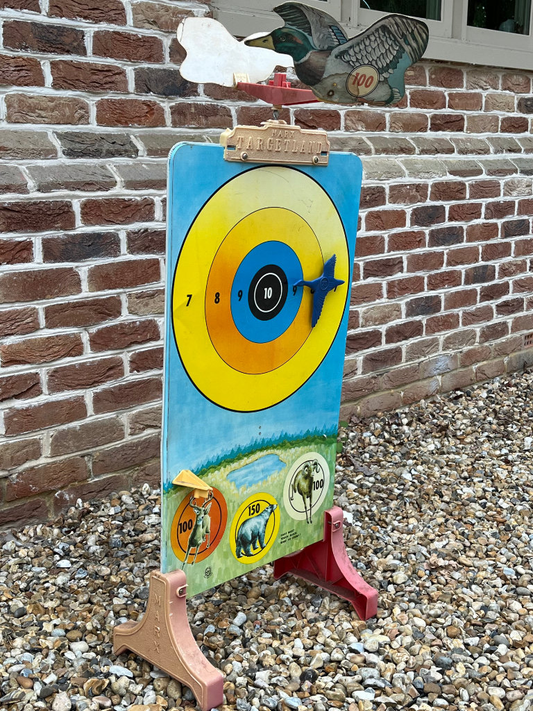 Vintage MARX Tin Litho Targetland Rifle Range Shooting Target (some pieces)