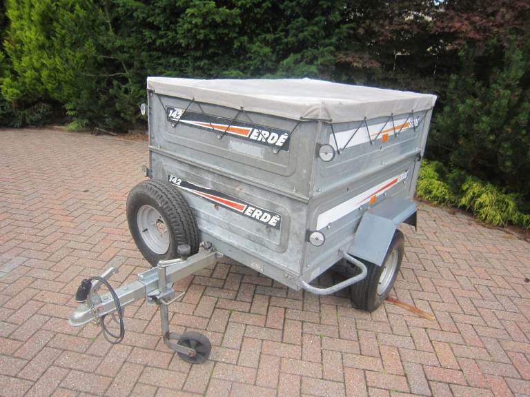 Used Erde 142 trailer,Jockey wheel Spare wheel,flat cover