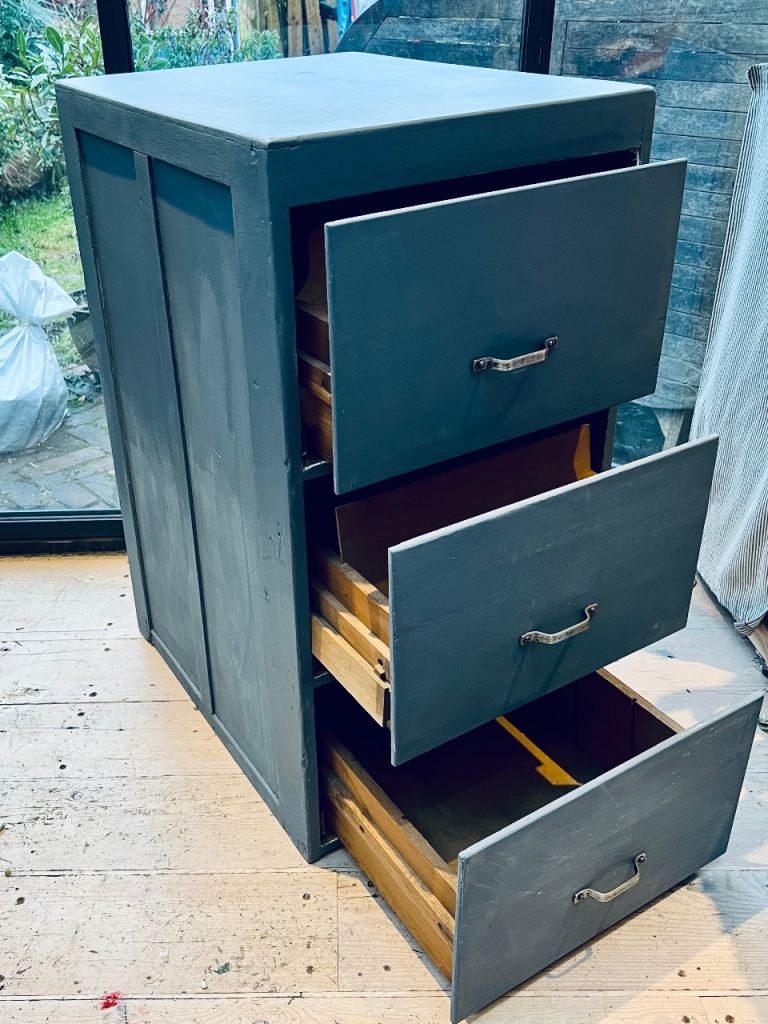 Filing Cabinet - 3 drawer - vintage / retro / up-cycled / GWR / train memorabilia 