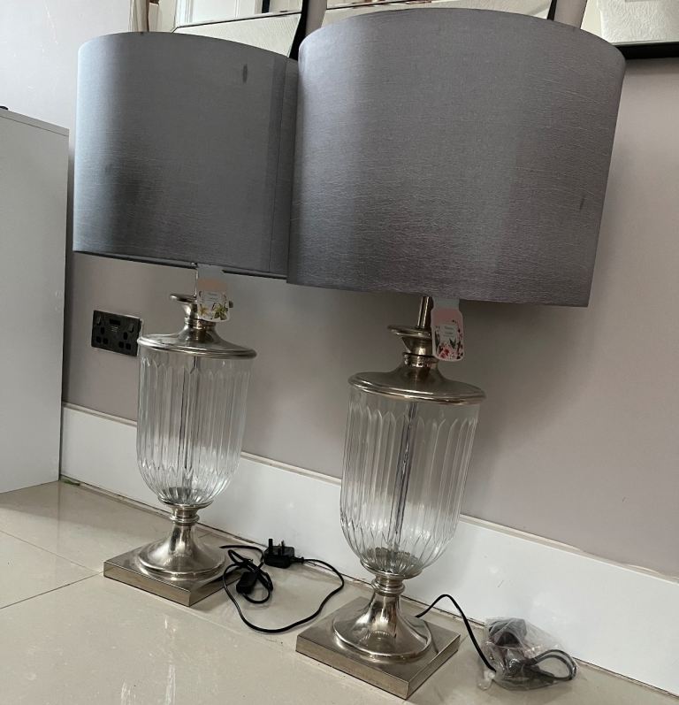 2 x EXTRA large lamps grey