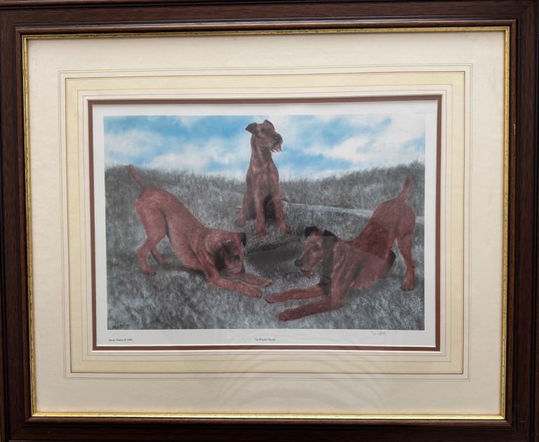 Limited print of Irish Terrier dogs
