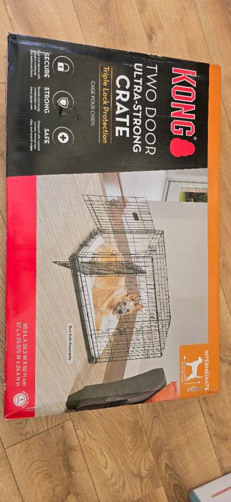 KONG Ultra-Strong Two-Door Metal Dog Crate – Intermediate (Like New)