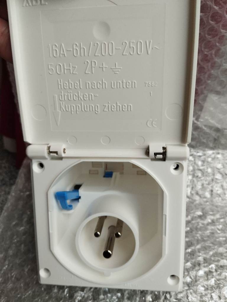 fawo electric hook up  240 volt inlet socket IP44 rated CE Marked  