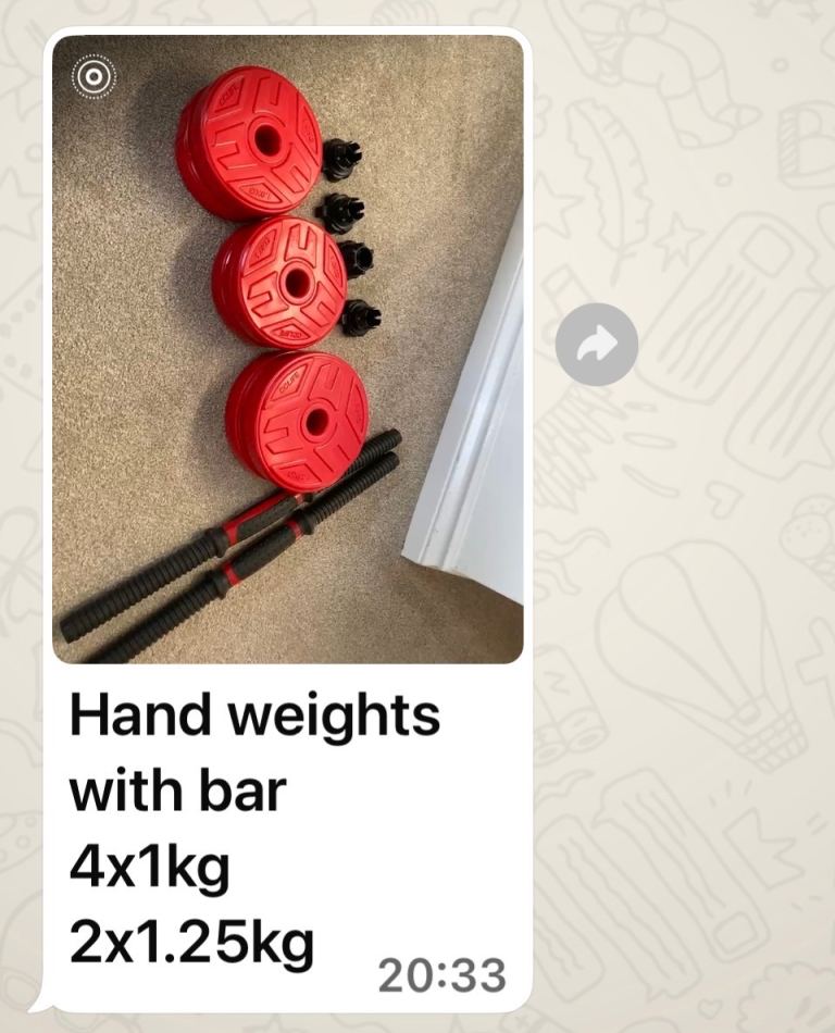 Adjustable Hand Weights Set with Bar – Red & Black